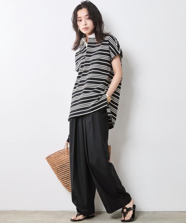 ワイドパンツ レディース タックワイド パンツ 有 シックス タイル 春