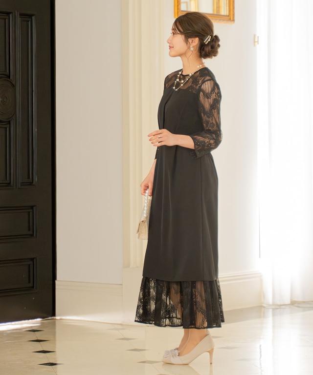 パーティドレス ワンピース レディース 結婚式 パーティー ドレス レース 切り替えタック デザイン 春 夏 秋 冬 二次会 披露宴 | LL/3L | ニッセン nissen_7
