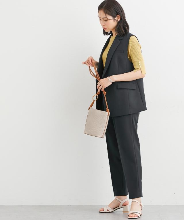 事務服 ベストスーツ レディース 会社制服 多ポケット付 ベスト スーツ ロング丈 ＋ パンツ 羽織る バッグ 有 春 夏 秋 冬 会社 制服 | LL/3L | ニッセン nissen