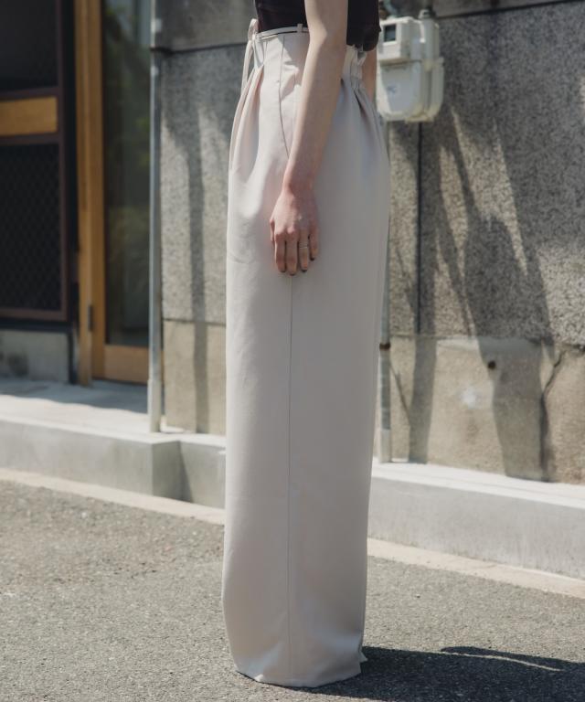 ワイドパンツ トールサイズ レディース 高身長 リボン付ハイ ウエスト タックワイド パンツ Essenave 夏 大きいサイズ ゆったり | LL/3L | ニッセン nissen_18