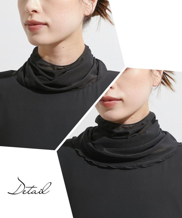 喪服 礼服 ブラックフォーマル レディース 日本製生地使用 洗える防ネック カバー 付き ウエスト リボンシンプル ワンピース 有 〔Callarus〕 ニッセン nissen_15