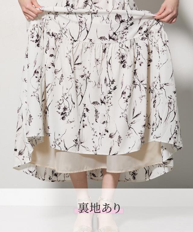 ワンピース ロング マキシ レディース 大きい胸専用 花柄袖スリット 半袖 ポケット付 夏 ひざ下 | LL | ニッセン nissen_14