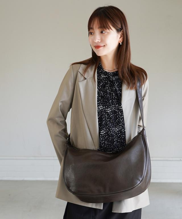 レディース fulcro フルクロ R ハーフ ムーン型 ショルダー バッグ A4対応 春 夏 秋 冬 斜め掛け かばん バック かわいい おしゃれ ニッセン nissen_13