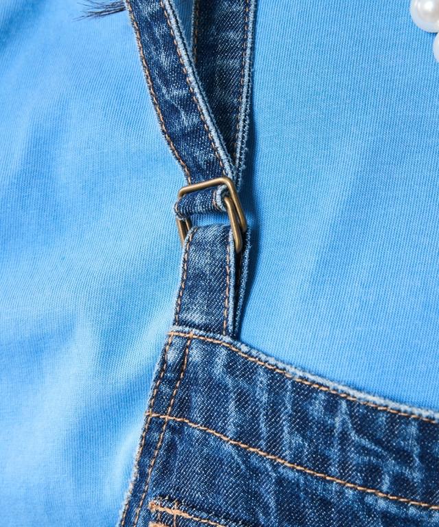 サロペット オールインワン オーバーオール レディース 綿100％ デニム