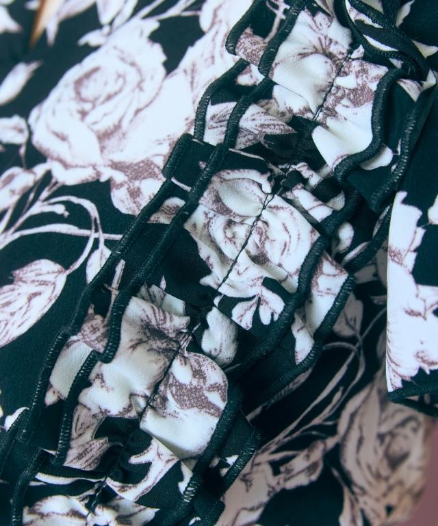 ワンピース ロング マキシ レディース チョーカー風ラッフル プリーツ