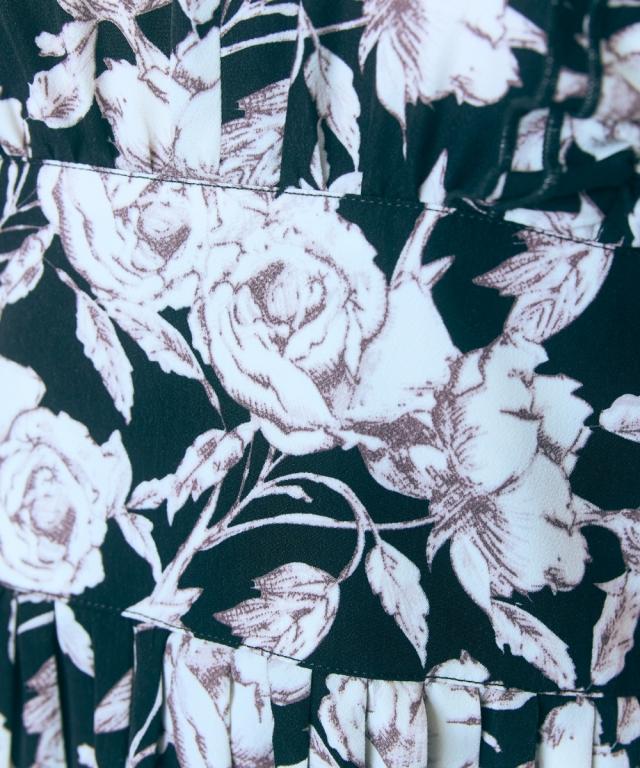 ワンピース ロング マキシ レディース チョーカー風ラッフル プリーツ