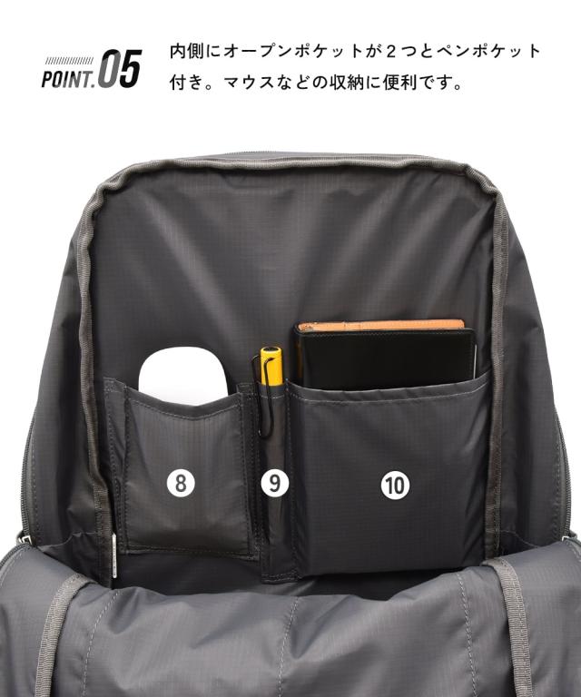 レディース anello GRANDE アネログランデ 15ポケットシンプルスクエア多機能 バック パック A4対応 PC 収納 春 夏 秋 冬 かばん かわいい ニッセン nissen_7