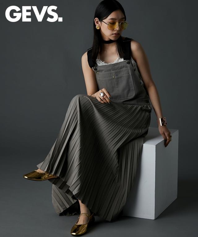 サロペット ワンピース ジャンパースカート レディース プリーツ ジャンパー スカート GEVS. 春 夏 秋 キャミワンピ | M〜5L | ニッセン nissen