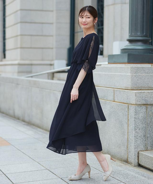 パーティドレス ワンピース レディース 結婚式 パーティー ドレス アシメオーバー スカート 春 夏 秋 冬 二次会 披露宴 お呼ばれ | 4L/5L | ニッセン nissen_2