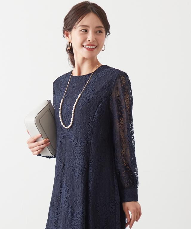 ワンピース ロング マキシ 総 レース 夏 ひざ下 | M/L/LL | ニッセン nissen