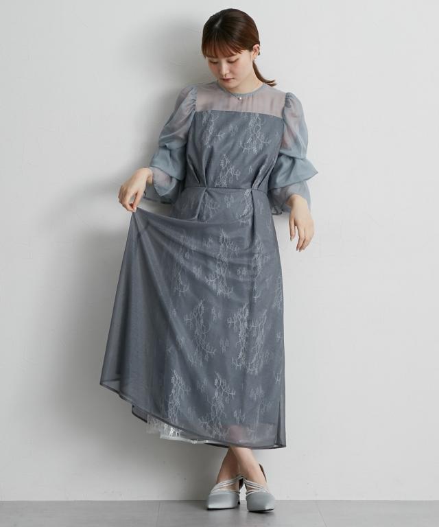 パーティドレス ワンピース レディース 結婚式 パーティー ドレス デザイン スリーブラメチュール 春 夏 秋 冬 二次会 披露宴 お呼ばれ | M/L | ニッセン nissen_16