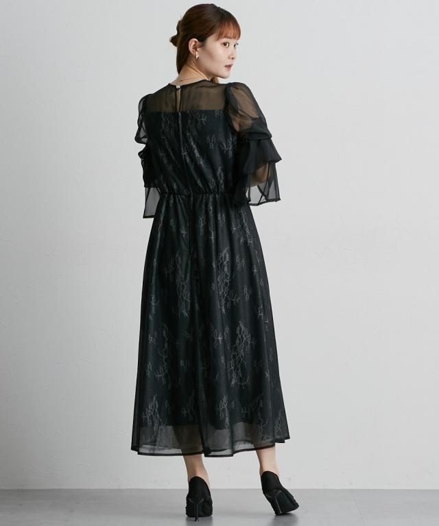 パーティドレス ワンピース レディース 結婚式 パーティー ドレス デザイン スリーブラメチュール 春 夏 秋 冬 二次会 披露宴 お呼ばれ | M/L | ニッセン nissen_18