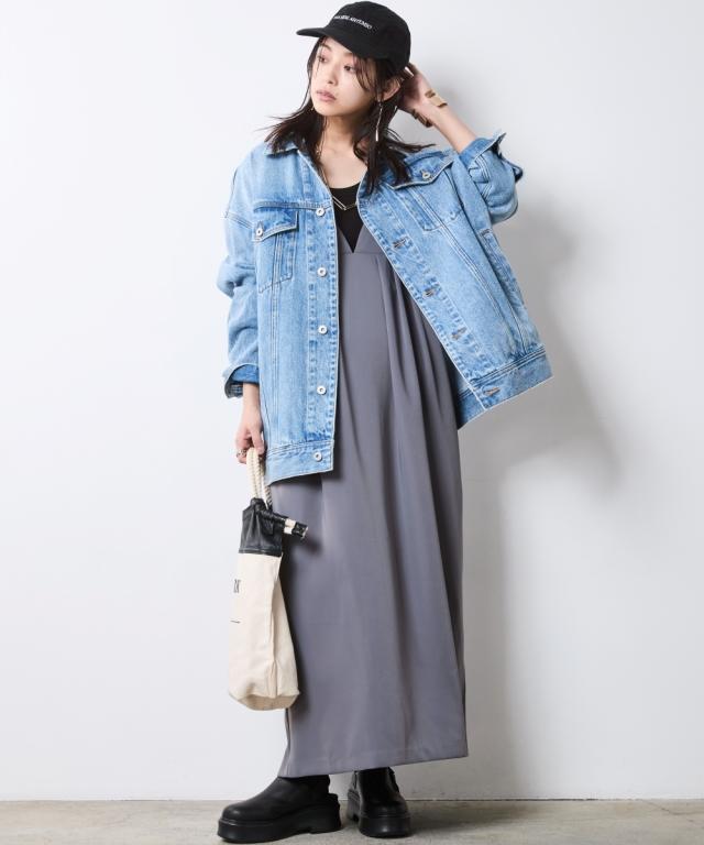 ワンピース ロング マキシ レディース タック キャミソール シック