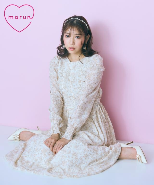 ワンピース ロング マキシ レディース シャーリング デザイン marun ひざ下 | 6L/8L/10L | ニッセン nissen