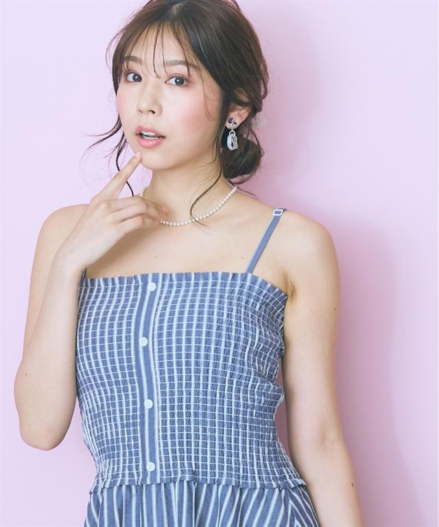 ワンピース ひざ丈 レディース 2点セット ストライプ シャツ ＋ marun