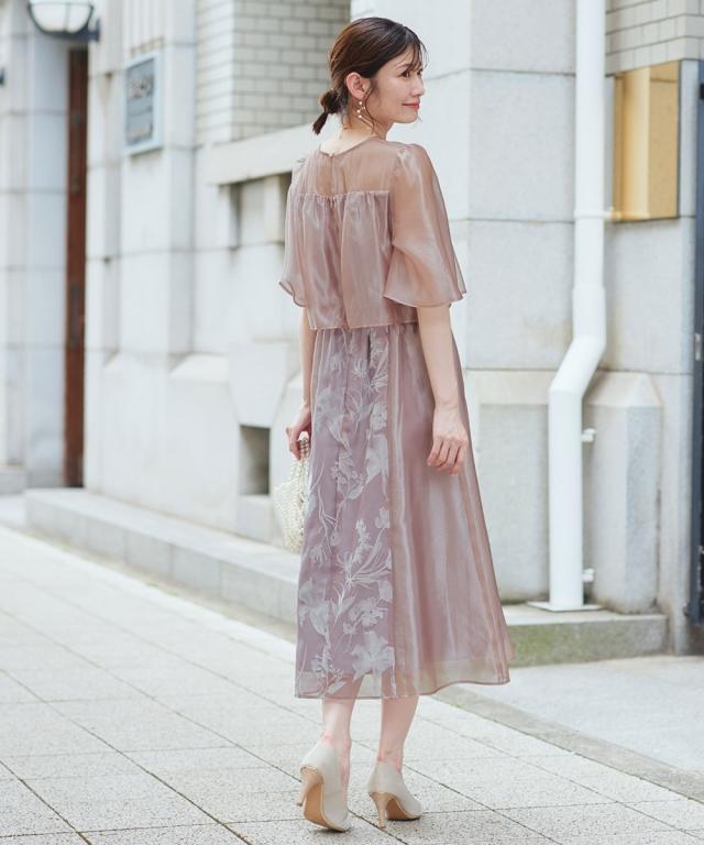 パーティドレス ワンピース レディース 結婚式 パーティー ドレス オーガンジー切り替え デザイン 春 夏 秋 冬 二次会 披露宴 お呼ばれ | M/L | ニッセン nissen_2