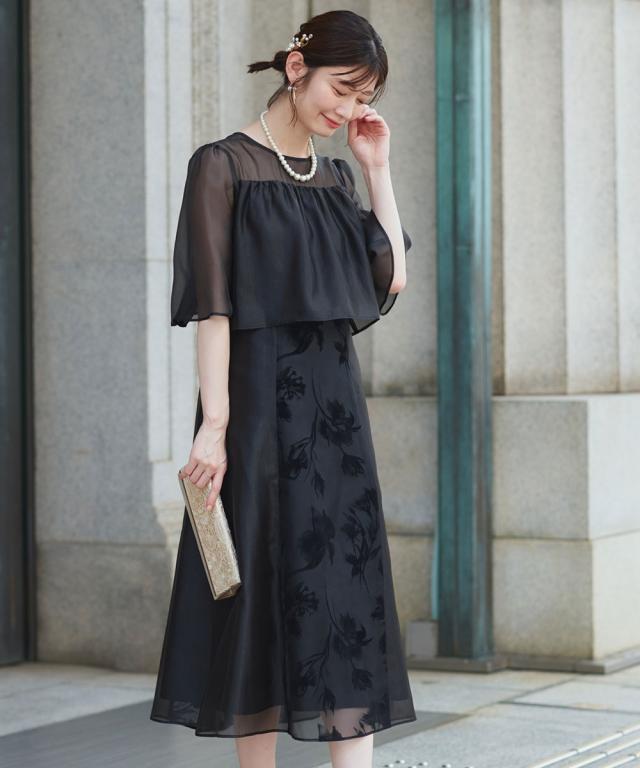 パーティドレス ワンピース レディース 結婚式 パーティー ドレス オーガンジー切り替え デザイン 春 夏 秋 冬 二次会 披露宴 お呼ばれ | M/L | ニッセン nissen_8