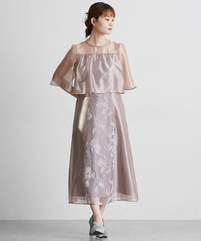 パーティドレス ワンピース レディース 結婚式 パーティー ドレス オーガンジー切り替え デザイン 春 夏 秋 冬 二次会 披露宴 お呼ばれ | M/L | ニッセン nissen_11