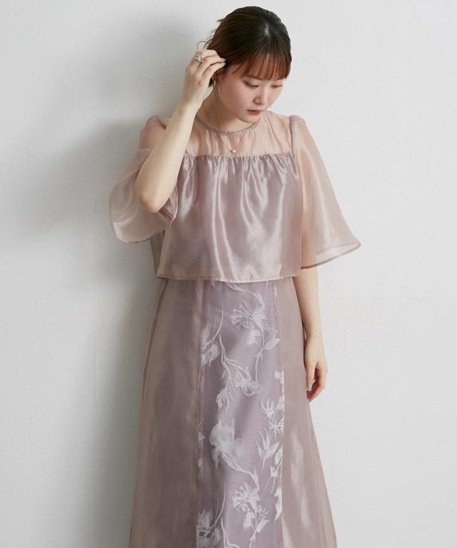 パーティドレス ワンピース レディース 結婚式 パーティー ドレス オーガンジー切り替え デザイン 春 夏 秋 冬 二次会 披露宴 お呼ばれ | M/L | ニッセン nissen_14