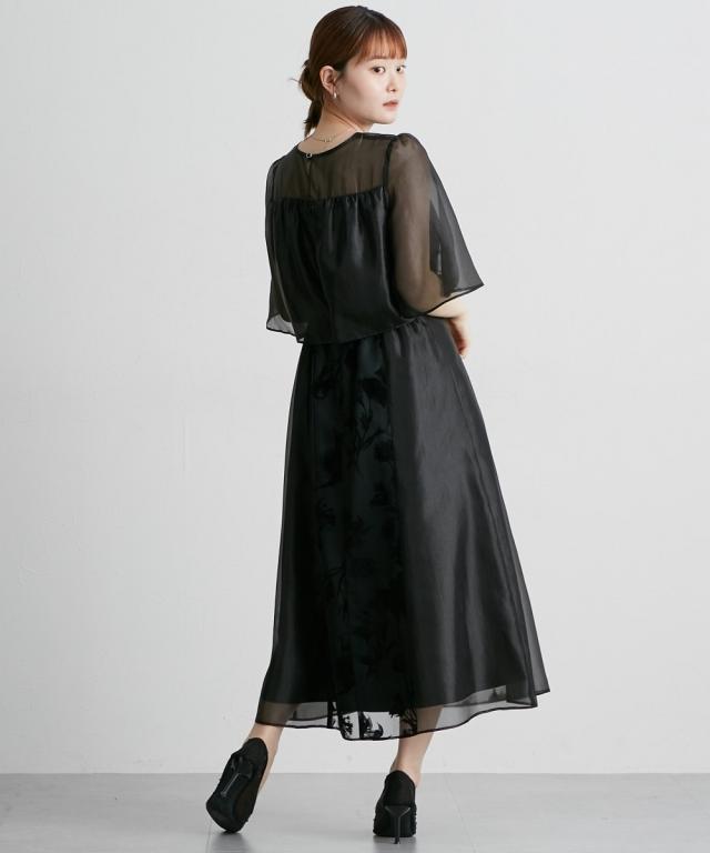 パーティドレス ワンピース レディース 結婚式 パーティー ドレス オーガンジー切り替え デザイン 春 夏 秋 冬 二次会 披露宴 お呼ばれ | M/L | ニッセン nissen_15