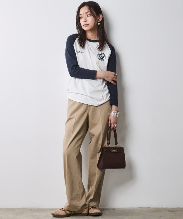 ストレートパンツ レディース 綿100％ チノ パンツ シックスタイル 春