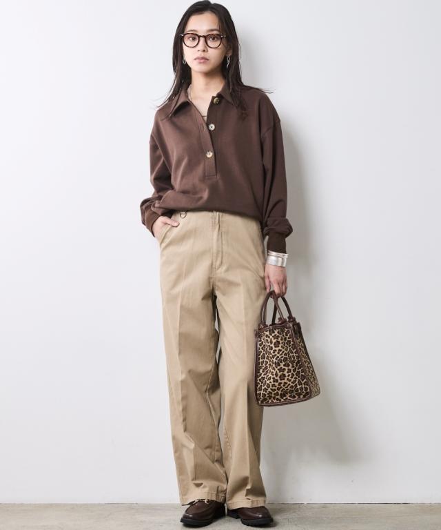 ストレートパンツ レディース 綿100％ チノ パンツ シックスタイル 春