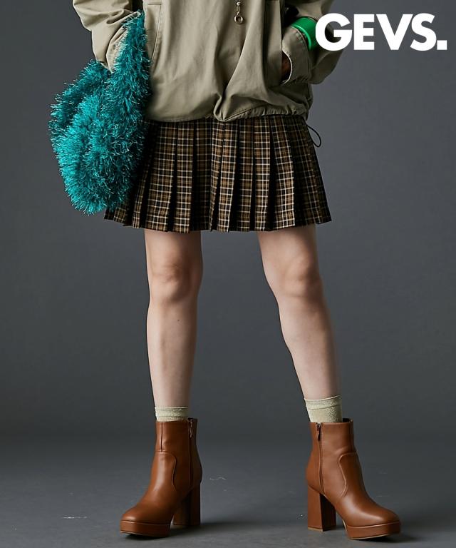 ミニスカート レディース チェック プリーツ ミニ スカート GEVS. 春 秋 | 6L/8L/10L | ニッセン nissen