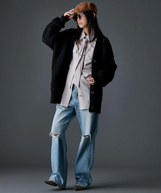 カーディガン レディース ポコポコ Vネック ニット GEVS. 秋 羽織り