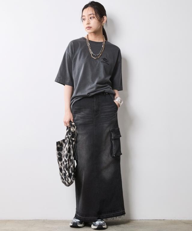 ロングスカート レディース アウトポケット デニム マキシ スカート シックスタイル 春 夏 秋 冬 マキシスカート 長め ロンスカ | M〜5L | ニッセン nissen_5
