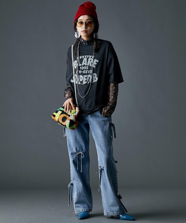 引っ切りないズボン下 レディース 綿100％ リボンディティール ジーンズ ズボン下 GEVS. 春 夏 秋 冬 美脚 ボトムス ズボン | 酉の方角92〜122糎 | ニッセン nissen