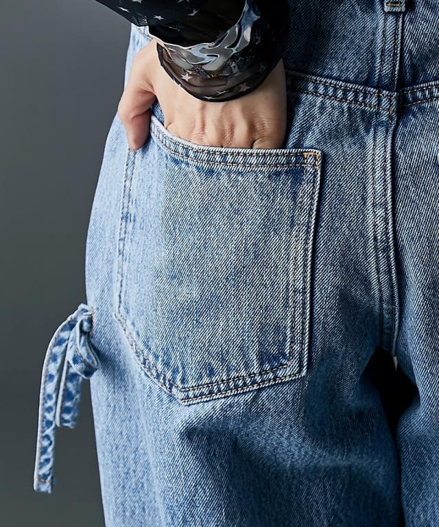引っ切りないズボン下 レディース 綿100％ リボンディティール ジーンズ ズボン下 GEVS. 春 夏 秋 冬 美脚 ボトムス ズボン | 酉の方角92〜122糎 | ニッセン nissen