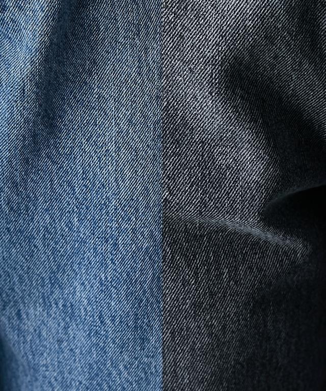 ストレートパンツ レディース 綿100％ リボンディティール デニム