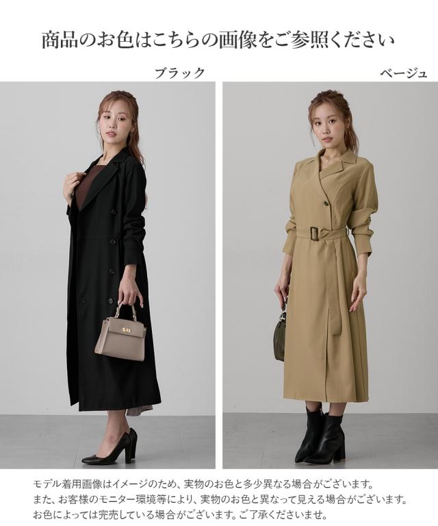 ワンピース ロング マキシ レディース 大きい胸専用 2WAYトレンチ風ディティール にもなる コート ひざ下 | M/L | ニッセン nissen_3