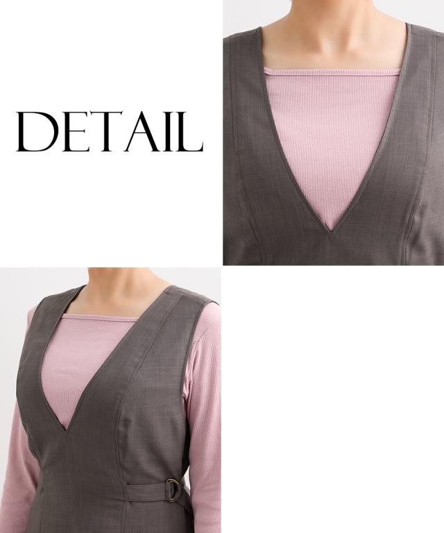 ワンピース ロング マキシ レディース 大きい胸専用 サイド ベルト付