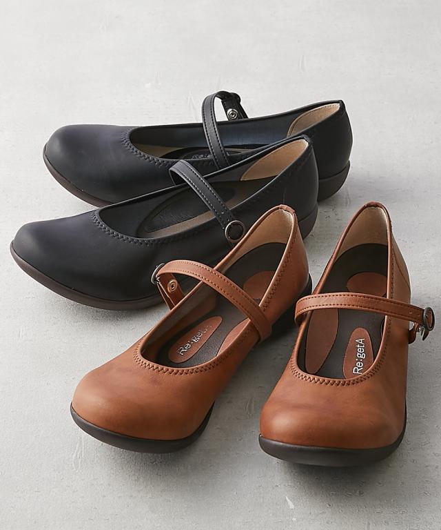 リゲッタ レディース ローヒール ストラップ パンプス 春 夏 秋 冬 靴 シューズ | 22.0〜22.5/23.0〜23.5/24.0〜24.5/25.0〜25.5cm | ニッセン nissen