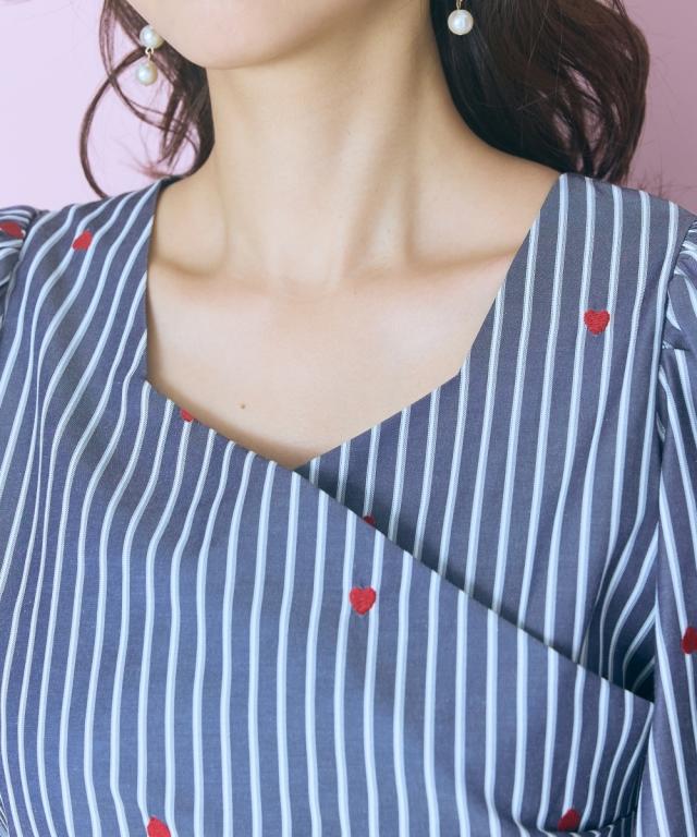 ワンピース ロング マキシ レディース オリジナルハート刺しゅう