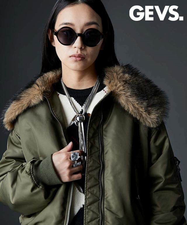 アウター レディース フェイクファー カラー 付MA-1 ブルゾン GEVS. | 6L/8L/10L | ニッセン nissen