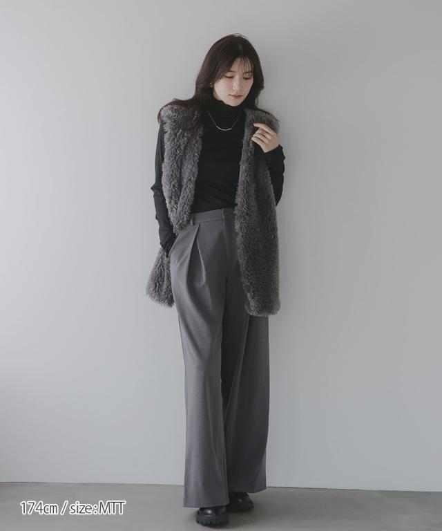 ベスト トールサイズ レディース 高身長 プードルファー Essenave 冬 大きいサイズ 重ね着 レイヤード | LL/3L | ニッセン nissen_7