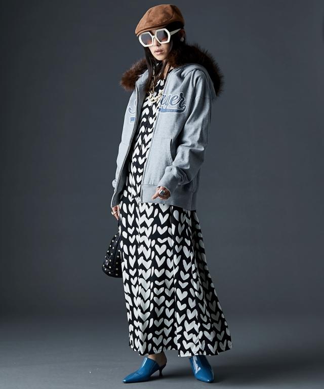 パーカー レディース フェイクファー付き 綿100％ ジップアップ GEVS