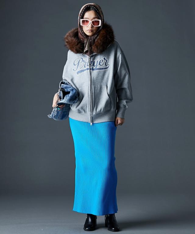 パーカー レディース フェイクファー付き 綿100％ ジップアップ GEVS