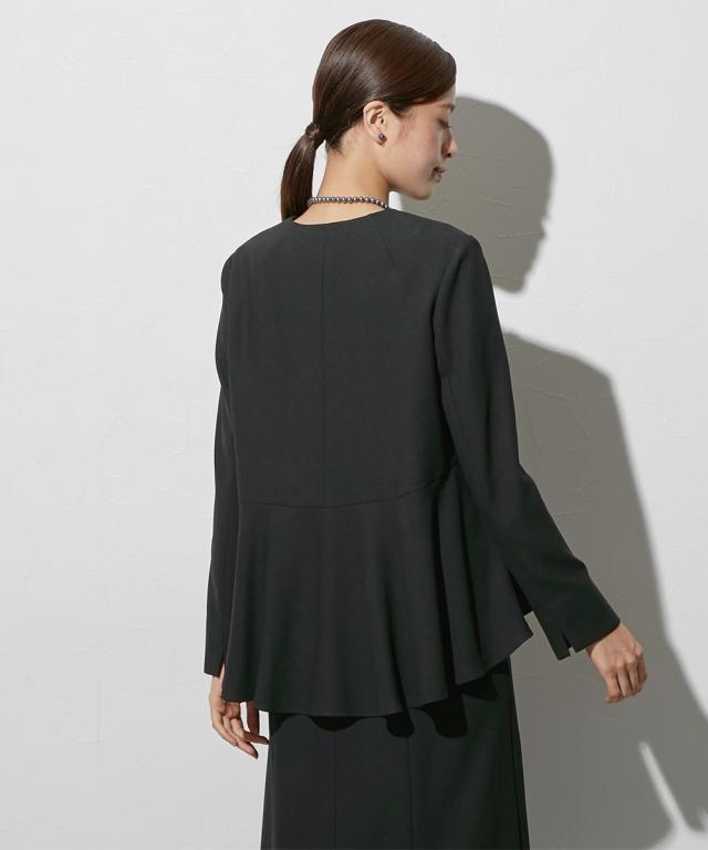 喪服 礼服 ブラックフォーマル レディース 袱紗も入るポケット仕様 洗える防しわペプラムドッキング デザイン ワンピース 〔Callarus〕 | M/L | ニッセン nissen_15