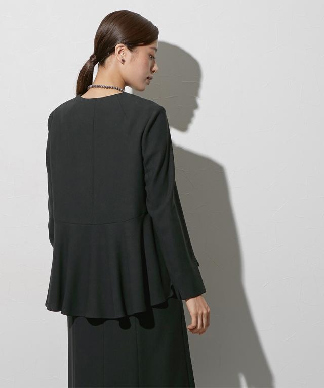 喪服 礼服 ブラックフォーマル レディース 袱紗も入るポケット仕様 洗える防しわペプラムドッキング デザイン ワンピース 〔Callarus〕 | M/L | ニッセン nissen_16