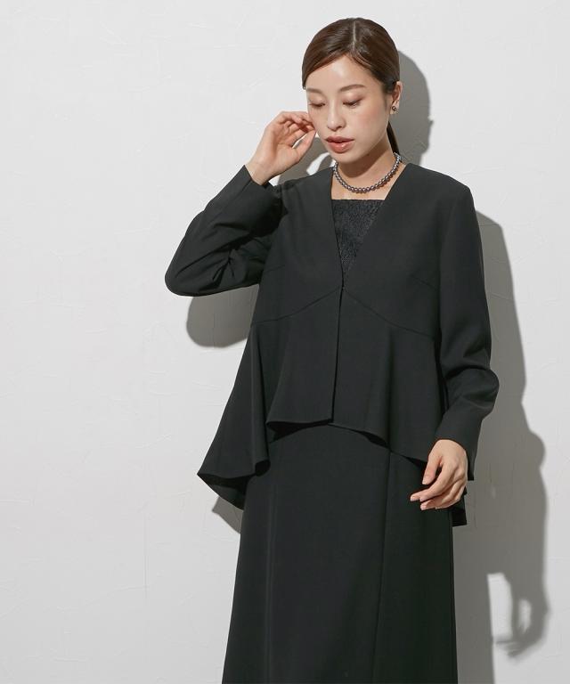 喪服 礼服 ブラックフォーマル レディース 袱紗も入るポケット仕様 洗える防しわペプラムドッキング デザイン ワンピース 〔Callarus〕 | M/L | ニッセン nissen_17