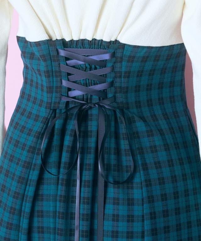 ワンピース ロング マキシ レディース ドッキングチェック marun 秋 冬