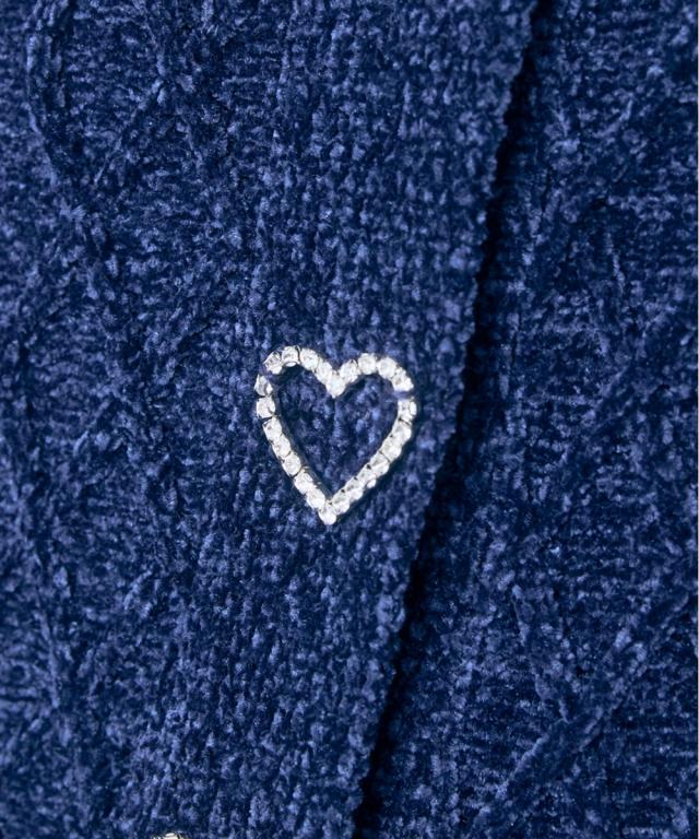 カーディガン レディース ハート柄編モール marun 羽織り 冷房対策 | L