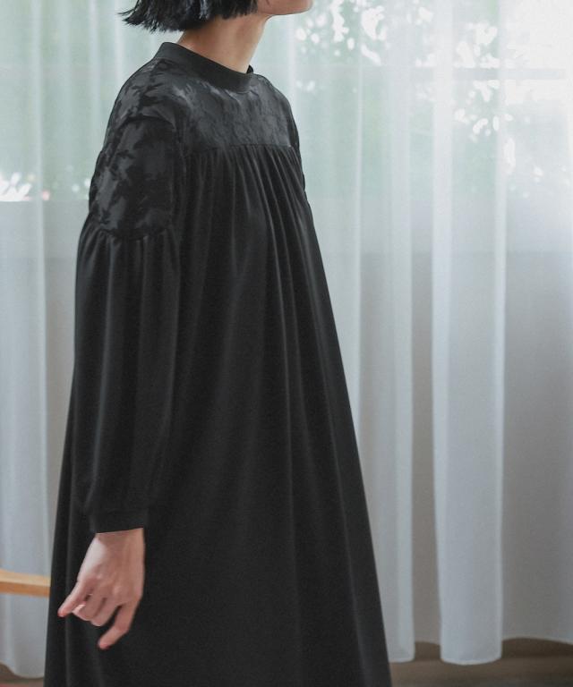 喪服 礼服 ブラックフォーマル レディース 日本製生地使用 洗える防しわヨークオパール切替キャザー ワンピース 〔Neina〕 春 夏 秋 冬 | M/L | ニッセン nissen_15