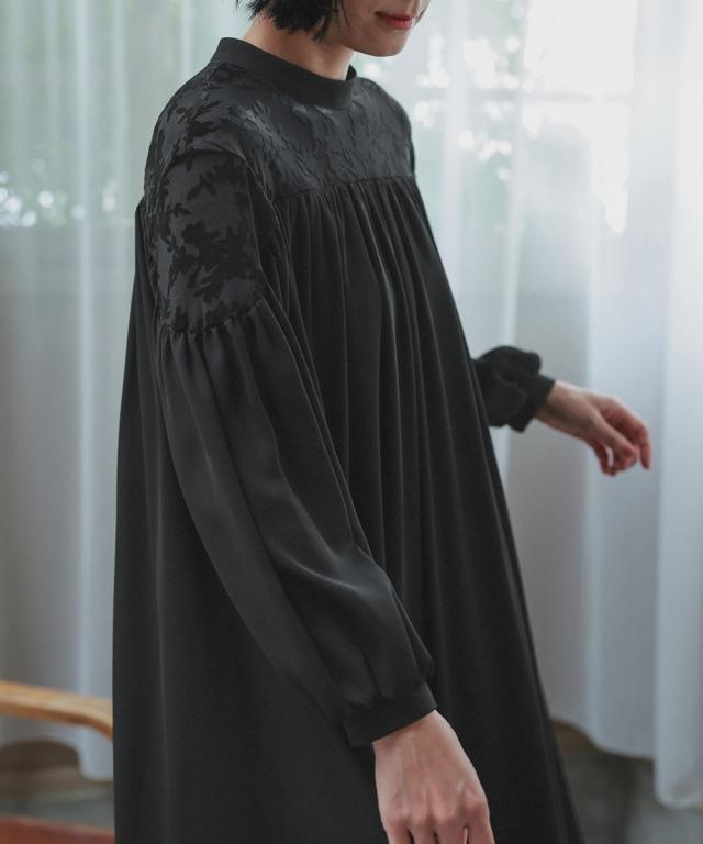 喪服 礼服 ブラックフォーマル レディース 日本製生地使用 洗える防しわヨークオパール切替キャザー ワンピース 〔Neina〕 春 夏 秋 冬 | M/L | ニッセン nissen_17