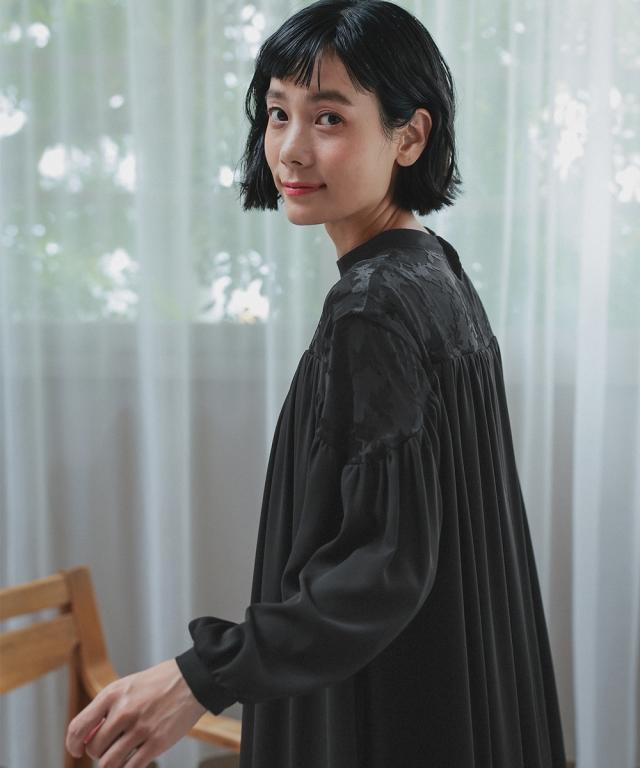 喪服 礼服 ブラックフォーマル レディース 日本製生地使用 洗える防しわヨークオパール切替キャザー ワンピース 〔Neina〕 春 夏 秋 冬 | M/L | ニッセン nissen_18