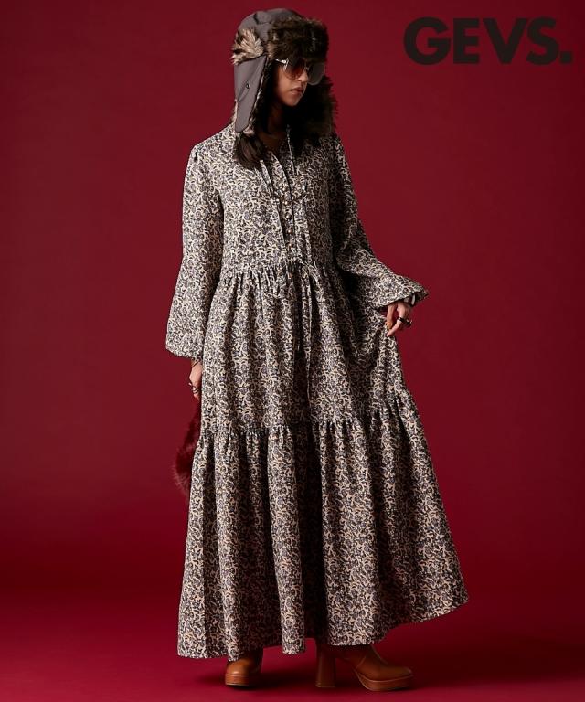 ワンピース ロング マキシ レディース 小花 プリント GEVS. 秋 冬 ひざ下 | M〜5L | ニッセン nissen