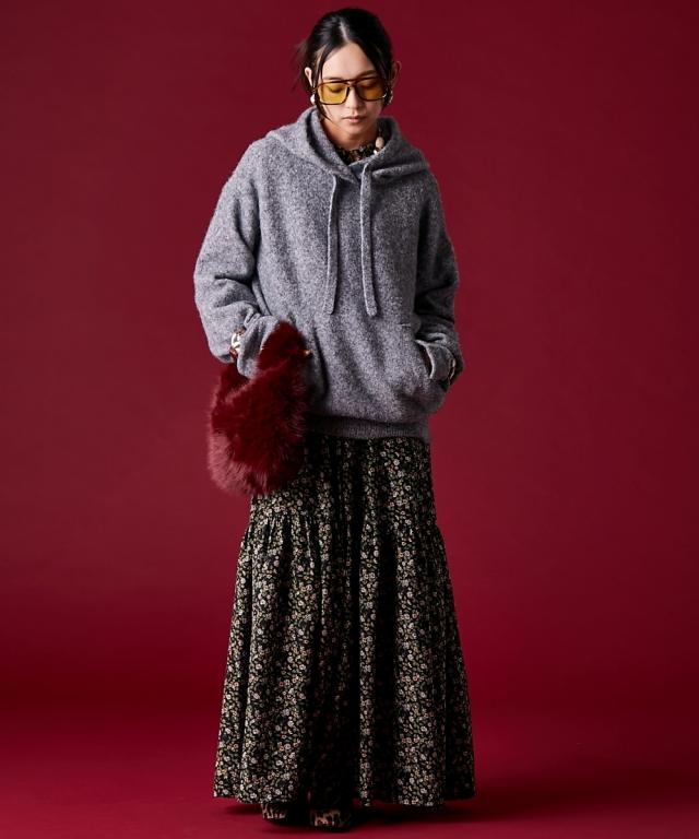 ワンピース ロング マキシ レディース 小花 プリント GEVS. 秋 冬 ひざ